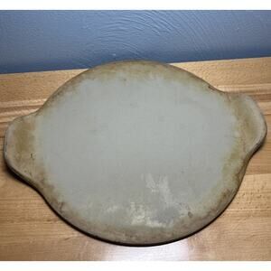 Pampered Chef Stoneware Medium 13” Round Stone w/Handles Pizza Baking Cookies